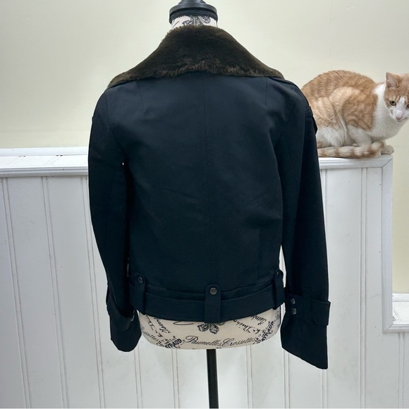 French Connection Black Moto/ Bomber Jacket Size 4 - Picture 2 of 7